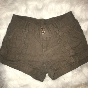 Army green short shorts